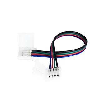 CONECTOR EMENDA FITA DE LED RGB, 10mm, 4 VIAS, 15CM, compatível com MODELOS 5050 E 3528