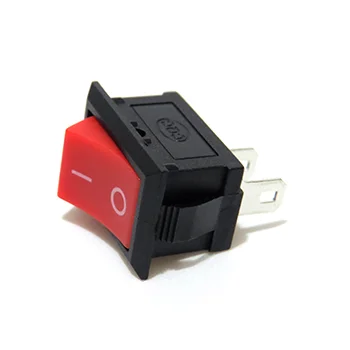 CHAVE ON/OFF RETANGULAR (KDC-101), VERMELHA, 2 TERMINAIS,  6A/250VAC, 10A/125VAC