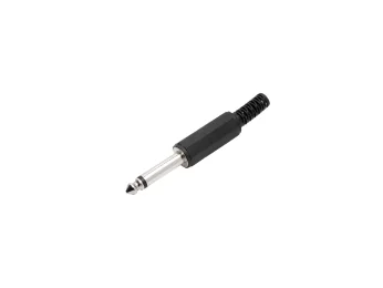 PLUG P10 MONO PLÁSTICO PRETO C/ PROTEÇÃO