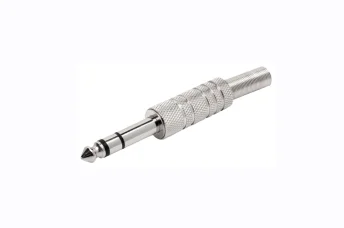 PLUG P10 STÉREO METAL NÍQUEL com MOLA