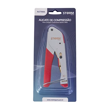 Alicate de compressão para crimpar conectores RG59 e RG6