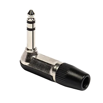 Plug P10 stereo metal 90º