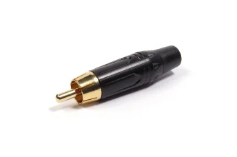 PLUG RCA, METAL PRETO