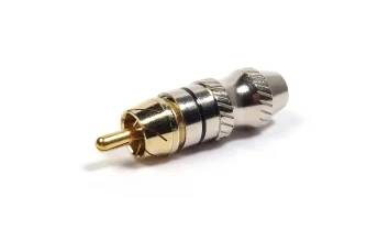 PLUG RCA METAL GOLD PRETO