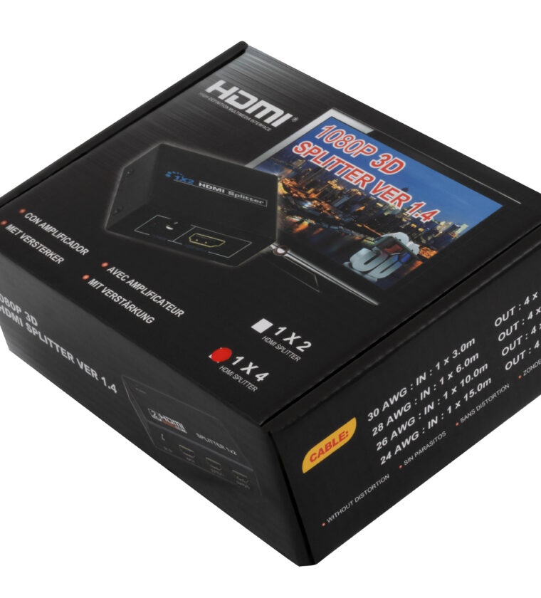 DIVISOR HDMI, 1 ENTRADA, 4 SAÍDAS, 1.4, 4K