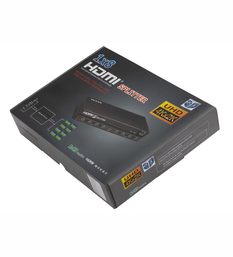 DIVISOR HDMI, 1 ENTRADA, 8 SAÍDAS, 1.4