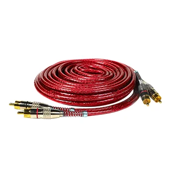 CABO 2 X 2 RCA PROFISSIONAL, BLINDADO, VERMELHO, PLUGS METAL, 5M