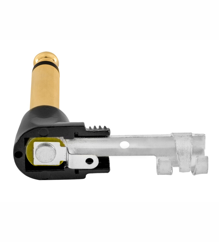 Plug P10 90º Mono Preto - Baquelite