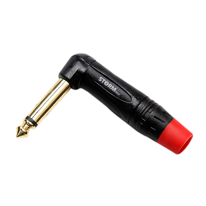 Plug P10 90º Mono Preto - Baquelite