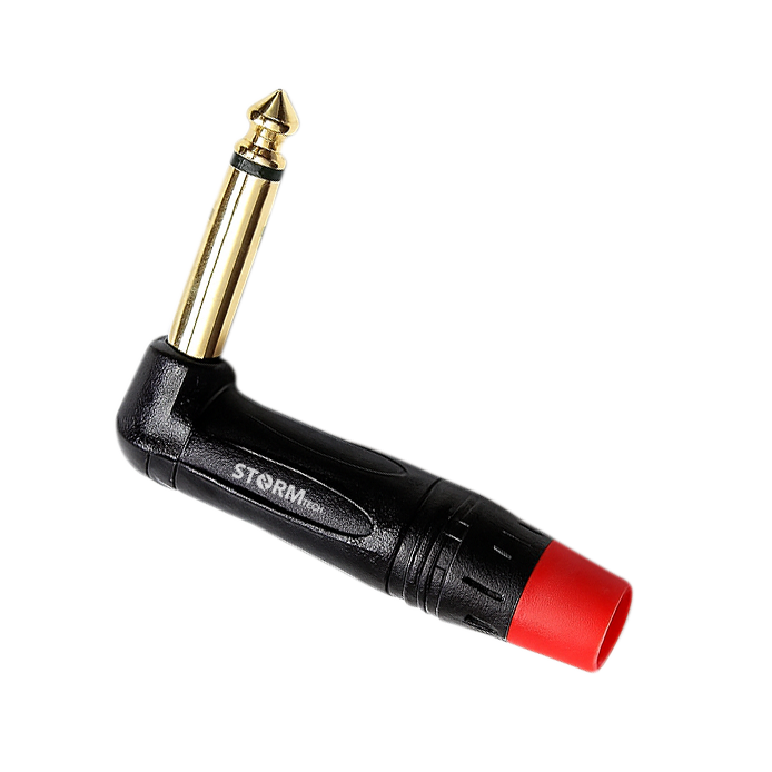 Plug P10 90º Mono Preto - Baquelite