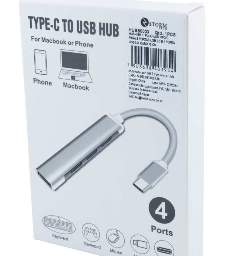 Cabo HUB 4 em 1