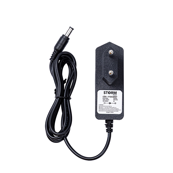 Fonte Entrada 100-240V, Saída 7.5V/1A  – Plug P4 Centro + 2.1 X 5.5 mm