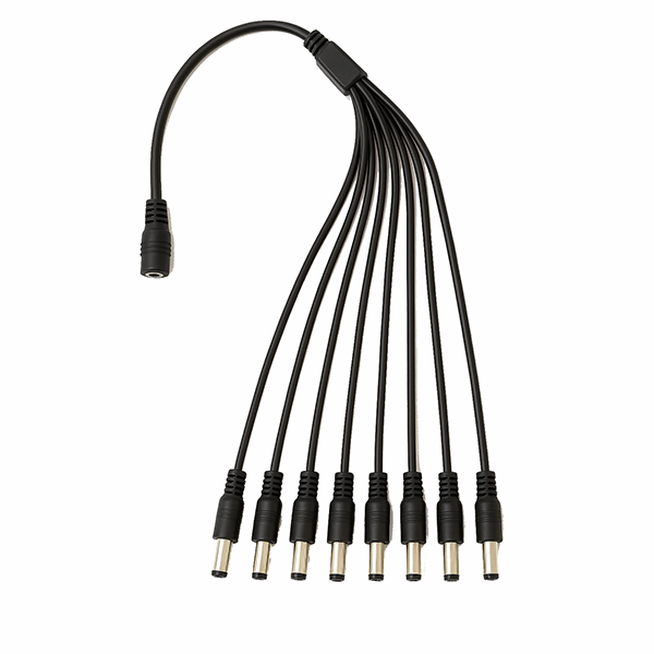 CABO J4 PARA 8 X P4, (2,1 X 5,5MM), 40 CM, PRETO