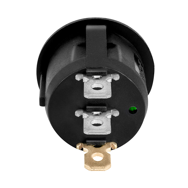 CHAVE KCD1-105-102N COM LED, 3 TERMINAIS E 2 POLOS, 10A/12Vdc - 6A/24Vdc, VERDE