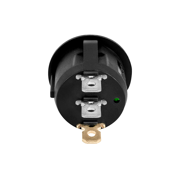 CHAVE KCD1-105-102N COM LED, 3 TERMINAIS E 2 POLOS, 10A/12Vdc - 6A/24Vdc, VERDE