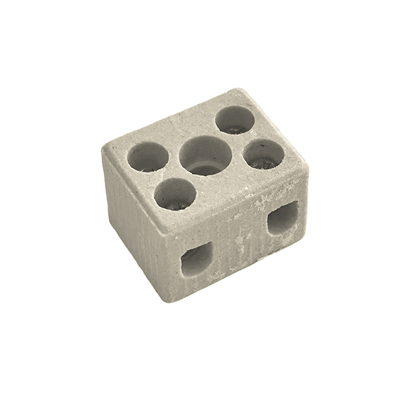 CONECTOR DE PORCELANA, 2 POLOS, 6MM