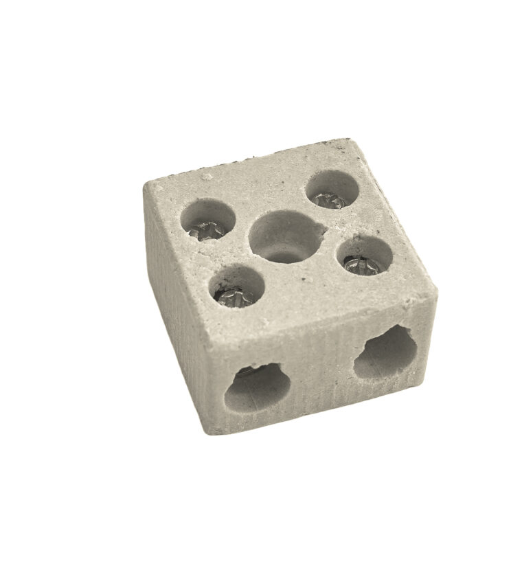 CONECTOR DE PORCELANA, 2 POLOS, 10MM