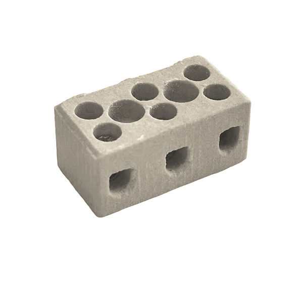 CONECTOR DE PORCELANA, 3 POLOS, 10MM
